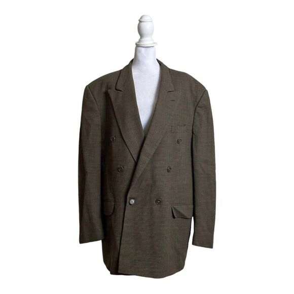 Oleg Cassini Paolo Brown 100% Wool Blazer Men’s Designer Luxury Coat US 42R - Picture 1 of 12